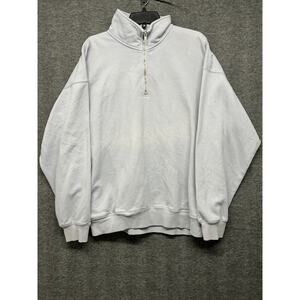 Brandy‎ Melville Sweater Women One Size Gray 1/4 Zip John Galt Pullover 60780